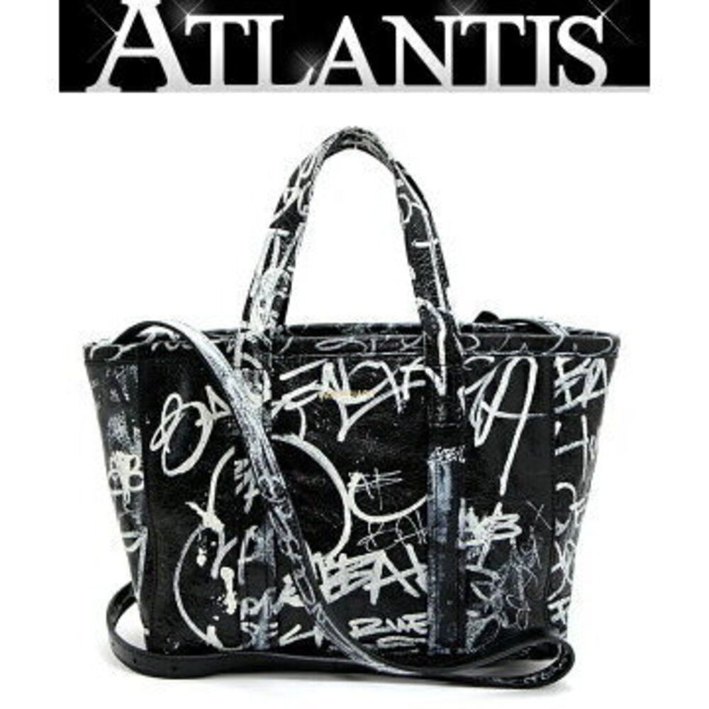 Balenciaga Graffiti Tote Bag Leather Black - Picture 1 of 6